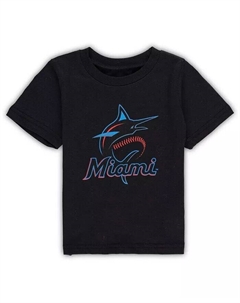 Черная футболка с основным логотипом команды Miami Marlins Team Crew для маленьких мальчиков и девочек Outerstuff