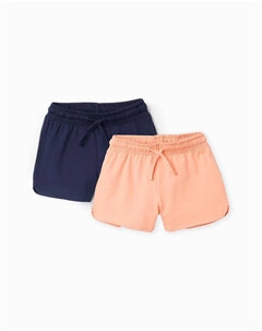 Комплект из 2 шорт для девочек из плюша с завязками, оранжевый Zippy