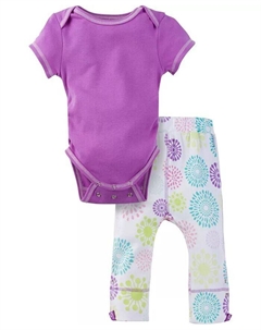 Боди и брюки с короткими рукавами для мальчиков и девочек, фиолетовый Miracle baby
