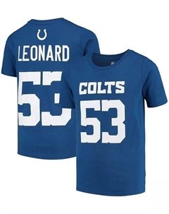 Футболка с именем и номером основного лайнера Big Boys Darius Leonard Royal Indianapolis Colts Outerstuff