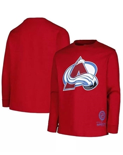 Футболка с длинным рукавом и логотипом Big Boys Garnet Colorado Avalanche Throwback, красный Mitchell and ness