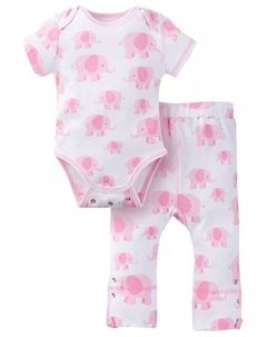 Боди и брюки с короткими рукавами для мальчиков и девочек, розовый Miracle baby