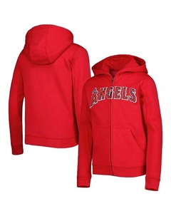 Красная флисовая толстовка с молнией во всю длину и надписью Los Angeles Angels для больших мальчиков и девочек, красный Outerstuff