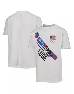 Белая футболка Big Boys Team USA Luge с разбросанными образцами Outerstuff
