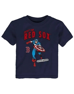 Футболка темно-синего цвета «Бостон Ред Сокс» для мальчиков и девочек «Капитан Америка Марвел» Outerstuff