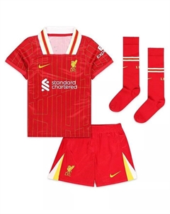 Комплект домашней реплики стадионной формы Red Liverpool 2024/25 для дошкольников, красный Nike