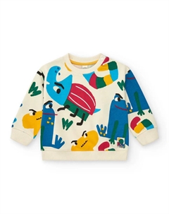 Свитшот для мальчика с принтом и круглым вырезом, мультиколор Tuc tuc