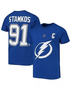 Синяя футболка Big Boys Стивена Стэмкоса Tampa Bay Lightning с именем и номером игрока, синий Outerstuff