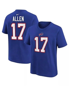 Футболка с именем и номером игрока Josh Allen Royal Buffalo Bills для мальчиков и девочек для малышей, синий Nike
