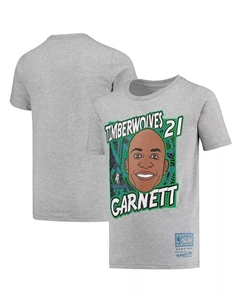 Серая футболка Big Boys Kevin Garnett Minnesota Timberwolves Hardwood Classics King of the Court Player Mitchell and ness