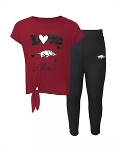 Комплект из футболки и леггинсов Arkansas Razorbacks Forever Love для девочек дошкольного возраста Cardinal черного цвета, красный Outerstuff