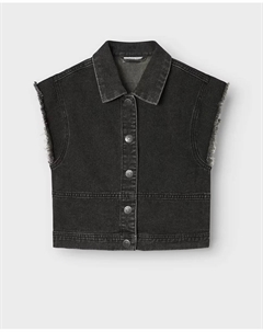Джинсовый жилет для девочки, черный Name it