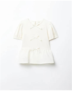 Футболка с оборками и бантами, цвет Crudo Сфера