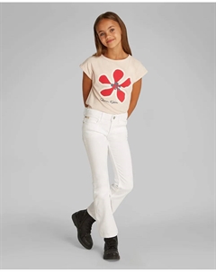 Джинсы клеш для девочек, белый Calvin klein