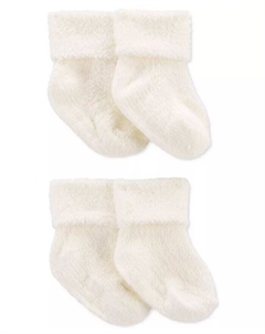 Пинетки с откидными манжетами для маленьких мальчиков и девочек, набор из 4 шт, белый Carter`s