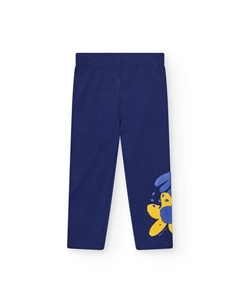 Леггинсы для девочек с эластичным поясом и позиционным принтом, темно-синий Tuc tuc