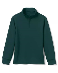 Школьная форма для девочек, пуловер на молнии с четвертью для активных выступлений, красный Lands' end