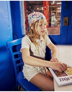 Короткий комбинезон из твила, бежевый Сфера