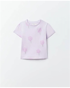 Футболка с цветочным принтом, лиловый Сфера
