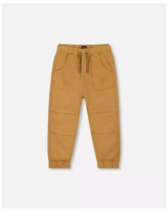 Брюки-джоггеры из эластичного твила для малышей, цвет загар - Малыш|Ребенок Deux par deux