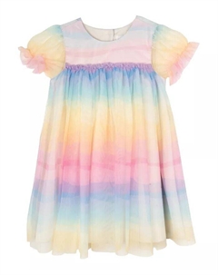 Сетчатое платье Ombré для маленьких девочек Sparkle & shine