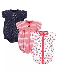 Хлопковые комбинезоны для маленьких девочек, 3 шт., Лимонный, красный Hudson baby