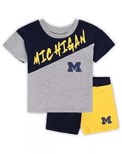 Комплект из футболки и шорт с надписью «Heather Grey Michigan Wolverines Super Star» для мальчиков и девочек для малышей, серый Outerstuff