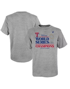 Футболка Heather Gray Texas Rangers 2023 World Series Champions для мальчиков и девочек дошкольного возраста Fanatics