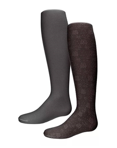 Колготки с цветочным принтом и кружевом для девочек (2 шт.), черный Memoi