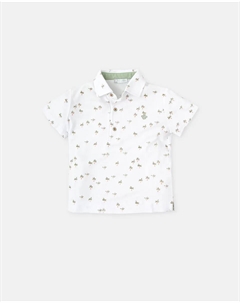 Рубашка-поло с короткими рукавами для мальчиков с принтом пальм, белый Tutto piccolo