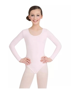 Купальник с длинным рукавом для девочек, розовый Capezio