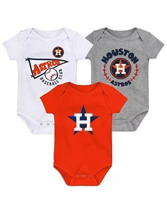 Комплект из 3 боди для новорожденных и младенцев, мальчиков и девочек, оранжевый, белый, серо-лиловый, Хьюстон Астрос, самый большой маленький фанат Outerstuff