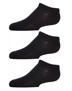 Девочки 3 пары унисекс носки с низкой посадкой из хлопковой смеси, черный Memoi