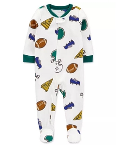 Комбинезон из флиса на молнии со спортивным принтом для маленьких мальчиков, слоновая кость/кремовый Carter`s