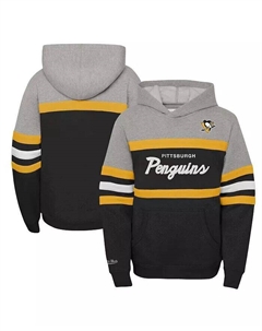 Толстовка с капюшоном главного тренера команды «Питтсбург Пингвинз» для больших мальчиков и девочек Mitchell and ness