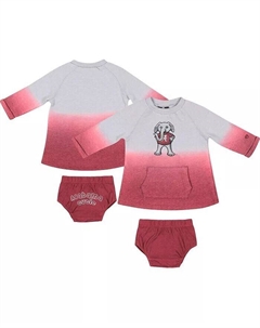 Новорожденные и младенцы для девочек серого, малинового цвета с потертостями Alabama Crimson Tide Hand in Hand Ombre Dress и комплект шаровар Colosseum