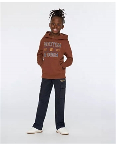 Брюки из эластичного хлопкового твила для больших мальчиков, черный Scotch&soda