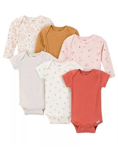 Комплект из 6 комбинезонов для девочек, красный Gerber