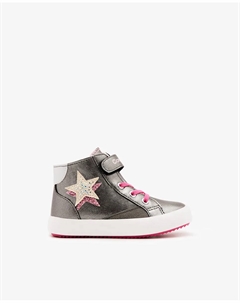 Детские высокие кеды с застежкой-липучкой и звездным декором, серебряный Conguitos