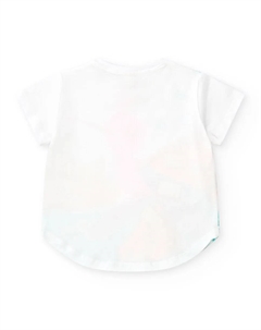 Футболка для девочек с короткими рукавами и разноцветными птицами, белый Tuc tuc