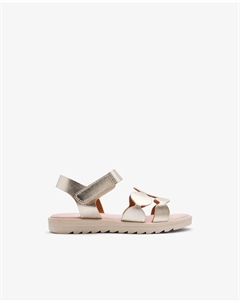 Открытые босоножки для девочек с пряжкой и джутовой подошвой золотого цвета, золотой Conguitos