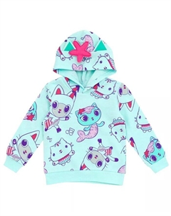 Кукольный домик для маленьких девочек Dreamworks Gabbys Pandy Paws Cakey Cat MerCat, флисовый свитер с капюшоном для малышей|ребенка, синий Dreamworks gabby's dollhouse