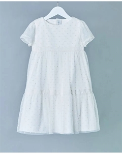 Платье для девочки из тюля с вышивкой «плюмети», натуральный Fina ejerique