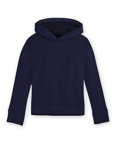 Детский пуловер с капюшоном из органического хлопка Fair Trade для девочек, синий Mightly