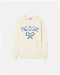 Толстовка для мальчиков с круглым вырезом и логотипом спереди, кремовый Silbon