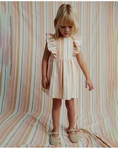 Полосатое деревенское платье, оранжевый Сфера