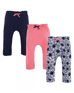 Детские штаны из органического хлопка для девочек, 3 шт., цветочные, белый Touched by nature
