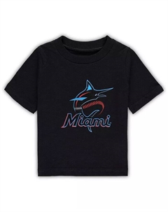 Футболка для мальчиков и девочек, черная, с логотипом Miami Marlins Team Crew Primary Outerstuff