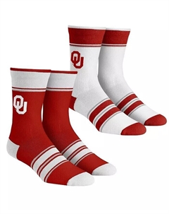 Носки для мальчиков и девочек, комплект из 2 пар носков Oklahoma Sooners Multi-Stripe Team Crew Rock 'em