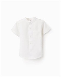 Рубашка для мальчика с воротником-стойкой и карманом, белый Zippy